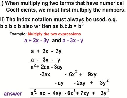 How to multiply two algebraic expressions